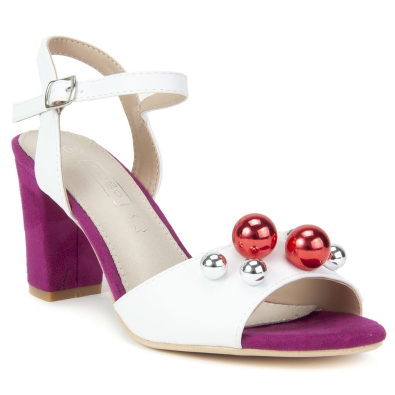 Sandały Filippo DS772/19 Wh Fh białe różowe 1