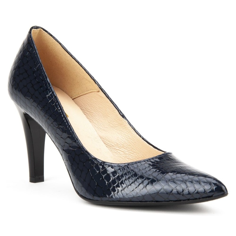 Czółenka Filippo F155 Granat Krokodyl granatowe 1