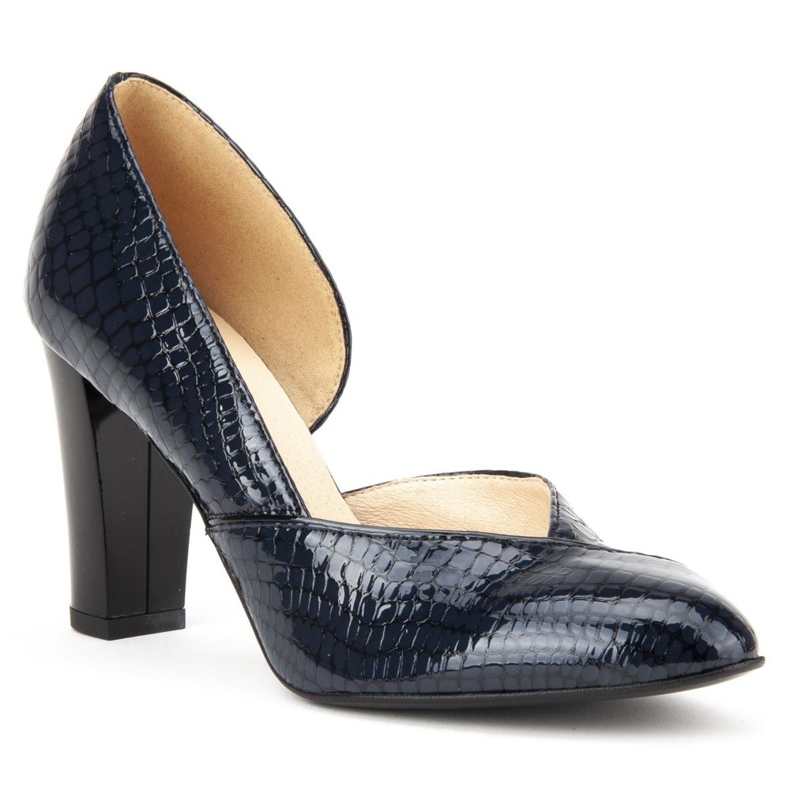 Czółenka Filippo F280 Granat Krokodyl granatowe 1