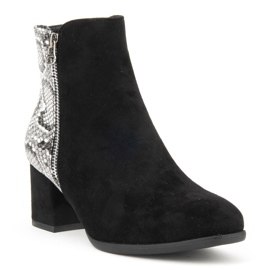 Botki Filippo DBT977/19 Bk Gr Black Grey czarne 1