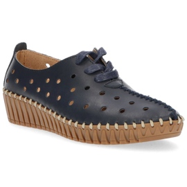 Skórzane półbuty Filippo DP1230/20 Nv granatowe 2