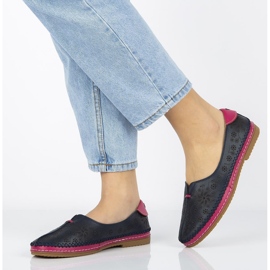 Skórzane półbuty Filippo DP1224/20 Nv granatowe 1