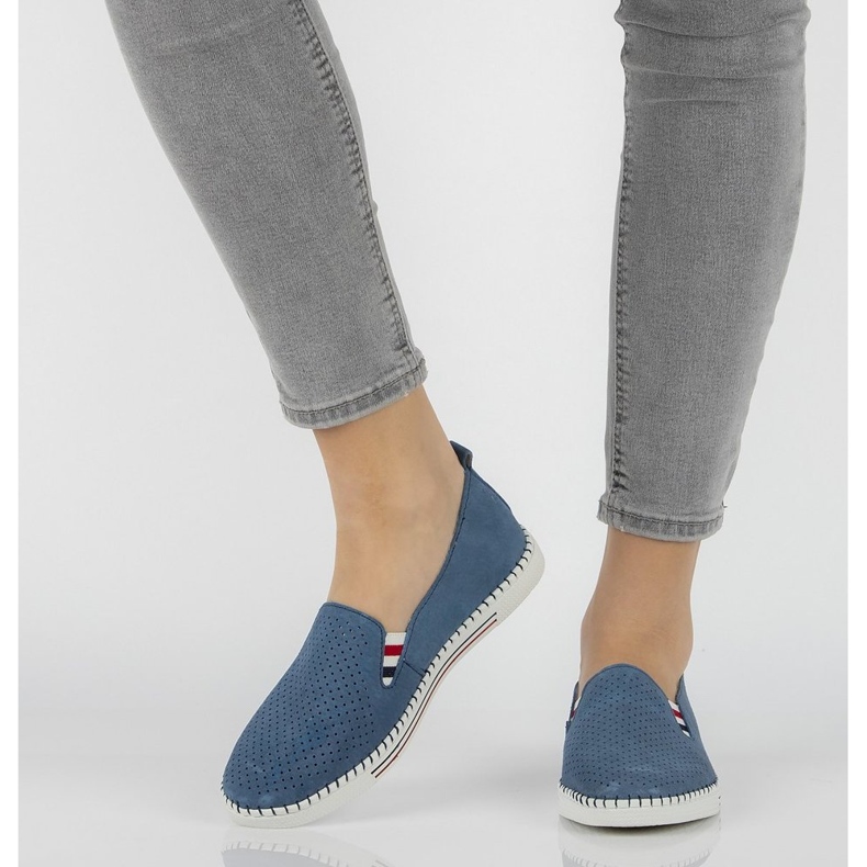 Skórzane półbuty FILIPPO DP1272/20 Bl niebieskie 1