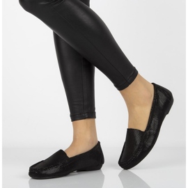 Skórzane mokasyny Filippo DP005/20 Bk czarne 2