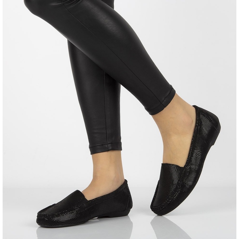 Skórzane mokasyny Filippo DP005/20 Bk czarne 2