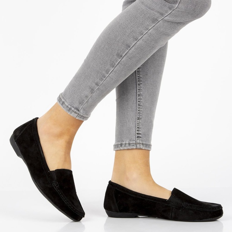 Skórzane mokasyny Filippo DP644/20 Bk czarne 1