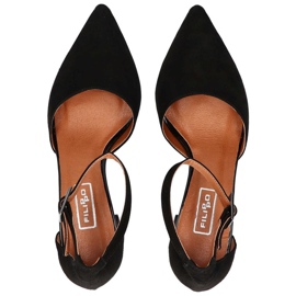 Sandały Filippo 1515 Czarny Zamsz czarne 1