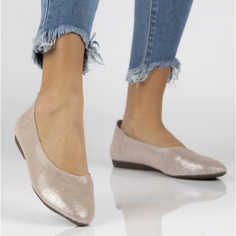 Skórzane baleriny Filippo DP1337/20 Pi różowe 1