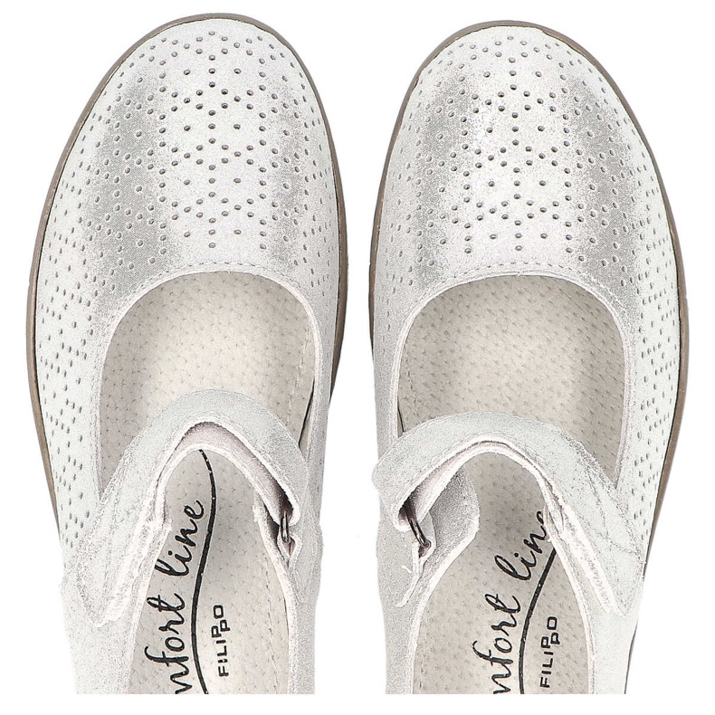 Półbuty Filippo DP1319/20 Si Silver srebrny szare 1