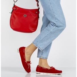 Skórzane półbuty Filippo DP1403/20 Rd czerwone 2