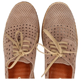 Półbuty Filippo 20071 Welur Taupe brązowe 1