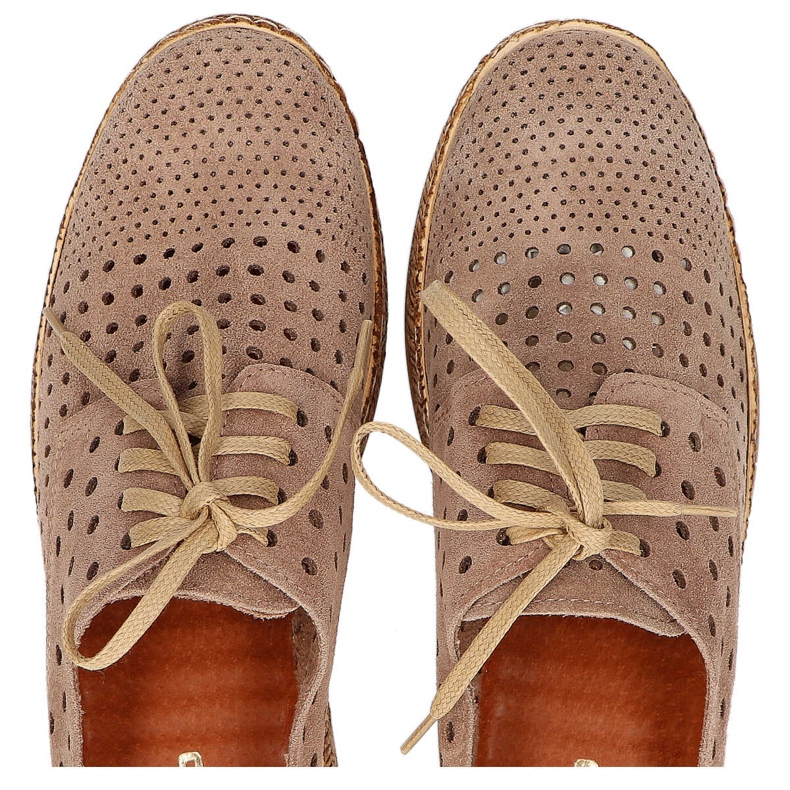 Półbuty Filippo 20071 Welur Taupe brązowe 1