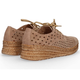 Półbuty Filippo 20071 Welur Taupe brązowe 2