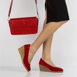 Skórzane półbuty Filippo DP1328/20 Rd czerwone żółte 1