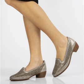 Skórzane półbuty Filippo DP1405/20 Gr szare 1