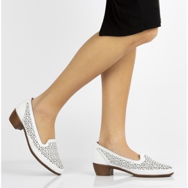 Skórzane półbuty Filippo DP1405/20 Wh białe 1