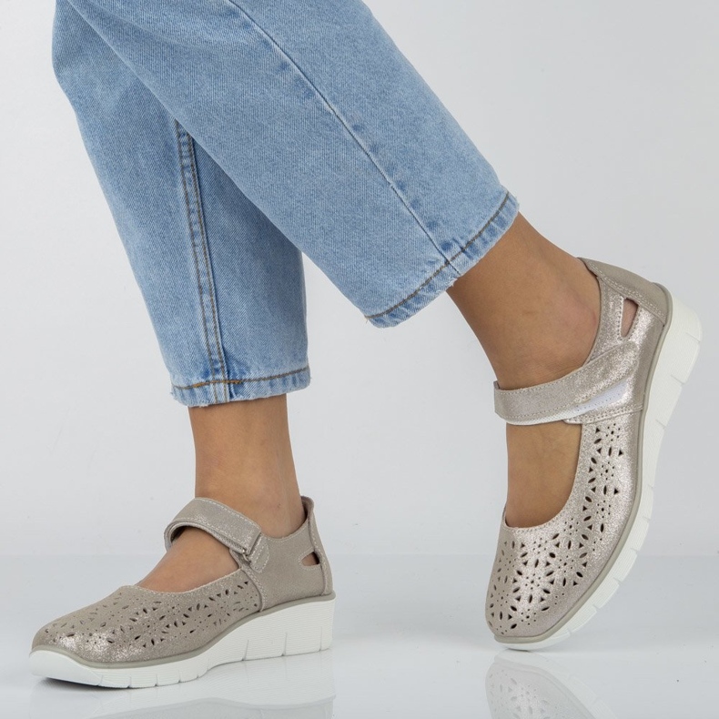 Półbuty Filippo DP640/20 Si Silver srebrny 2