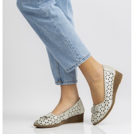 Skórzane półbuty Filippo DP752/20 Si srebrne srebrny 2