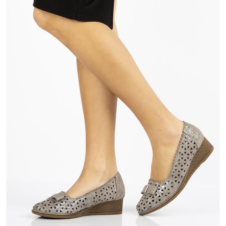 Skórzane półbuty Filippo DP752/20 Gr szare 1