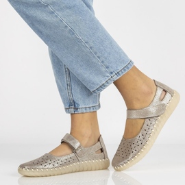 Skórzane półbuty Filippo DP1262/20 Si srebrne srebrny 1