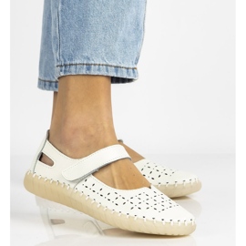 Skórzane półbuty Filippo DP1262/20 Wh białe 1