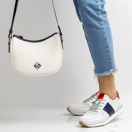 Skórzane półbuty Filippo DP1265/20 Wh Nv białe granatowe żółte 1