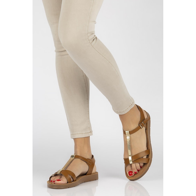 Sandały Filippo DS802/20 Br Brown brązowe 2