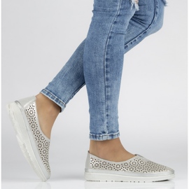 Półbuty Filippo DP1400/20 Si Silver khaki srebrny szare zielone 2