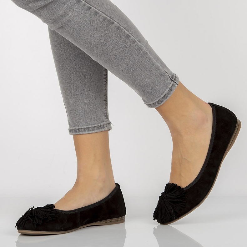 Skórzane baleriny Filippo DP1206/20 Bk czarne 2