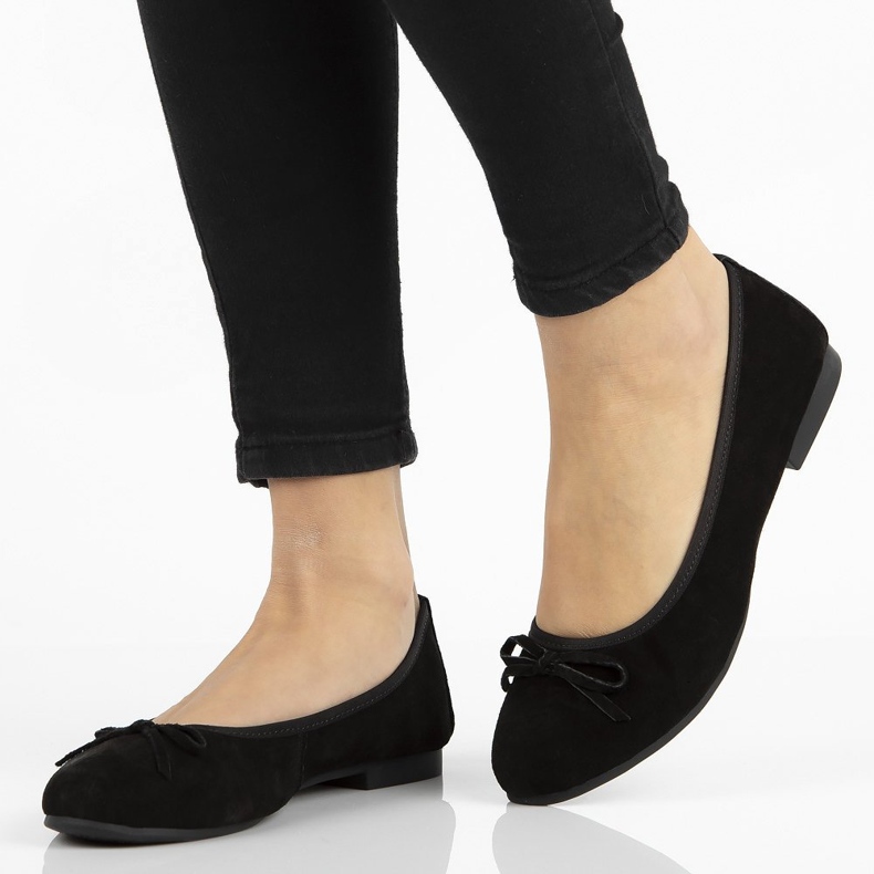 Skórzane baleriny Filippo DP1231/20 Bk czarne 1