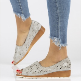 Półbuty Filippo DP1399/20 Si Silver srebrny szare 1