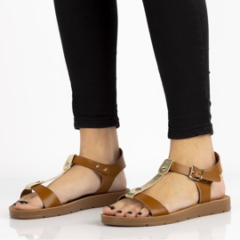 Sandały Filippo DS105/20 Br brązowe żółte 2