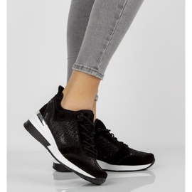 Skórzane sneakersy Filippo DP1505/20 Bk czarne 2