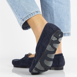 Skórzane mokasyny Filippo DP1202/21 Nv granatowe 2