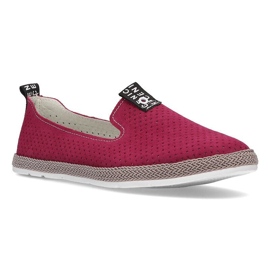 Skórzane półbuty Filippo DP081/21 Fh bordowe czerwone 1