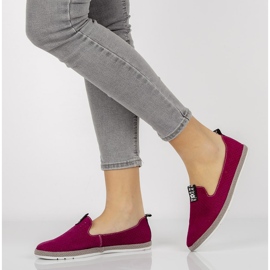 Skórzane półbuty Filippo DP081/21 Fh bordowe czerwone 2