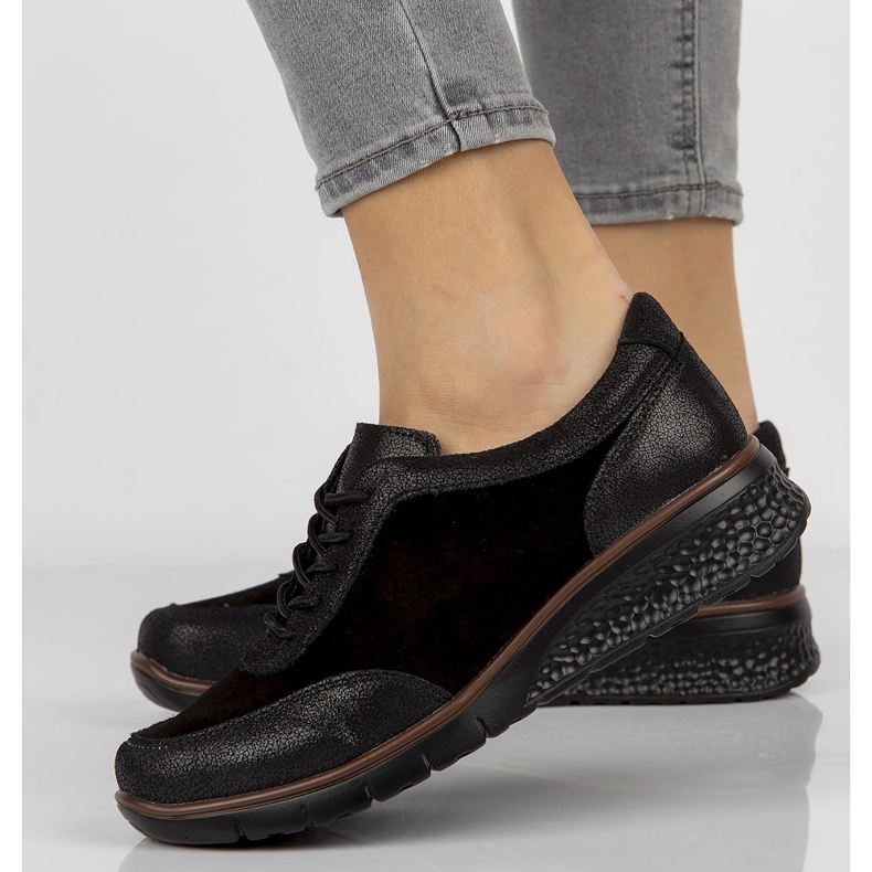 Skórzane półbuty Filippo DP1509/21 Bk czarne 2