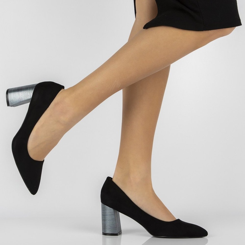 Czółenka na obcasie FILIPPO DP2324/22 Bk Czarne 1