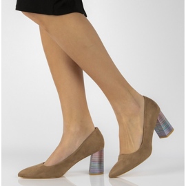 Czółenka na obcasie FILIPPO DP2324/22 Be beżowe beżowy 1