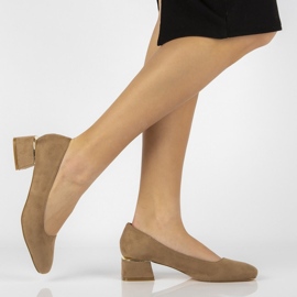 Czółenka na obcasie FILIPPO DP2096/22 Be beżowe beżowy 1