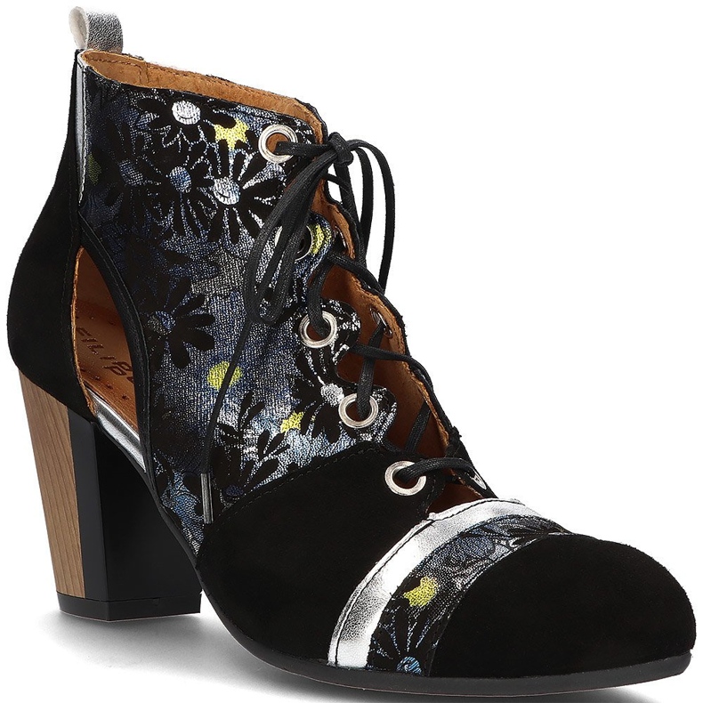 Skórzane trzewiki Filippo 03938-01 Czarne 1