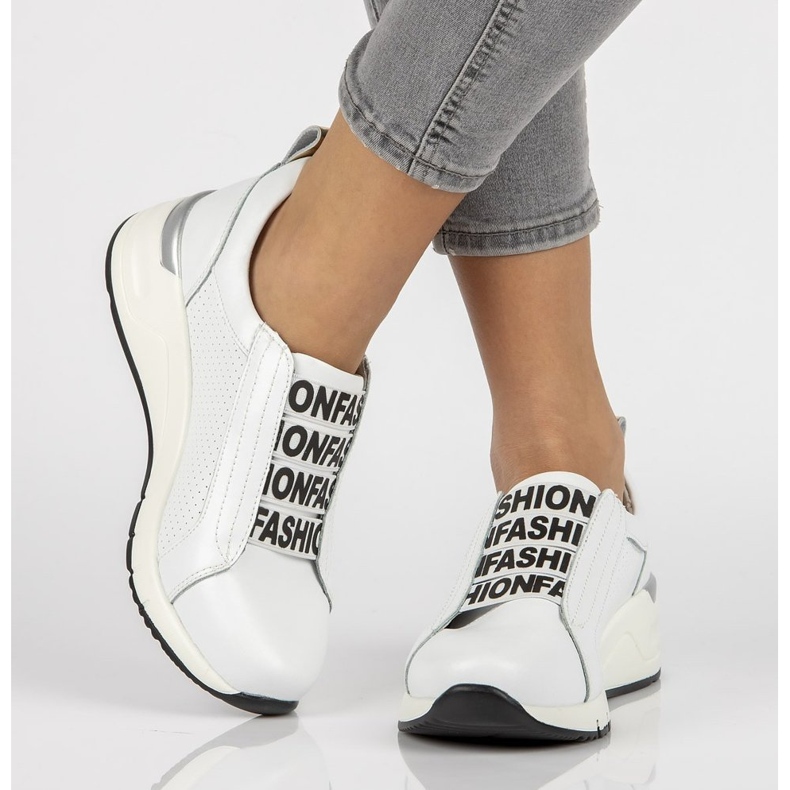 Skórzane Sneakersy Filippo DP2053/21 Wh białe 1