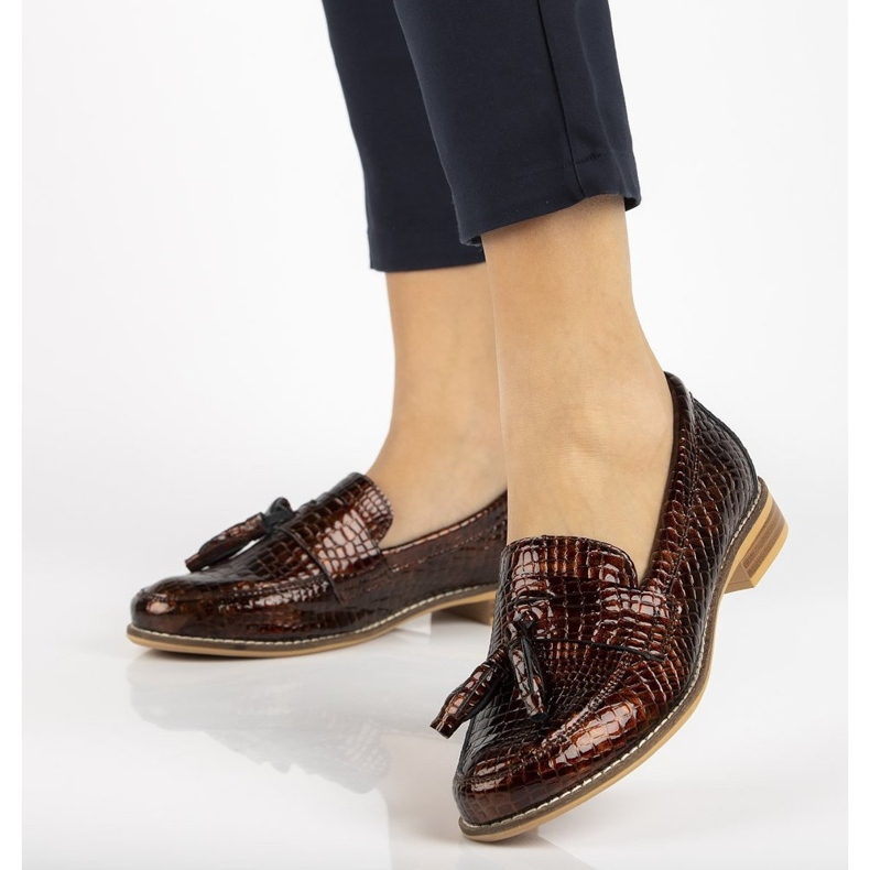 Skórzane mokasyny Filippo DP2161/21 Br brązowe 1