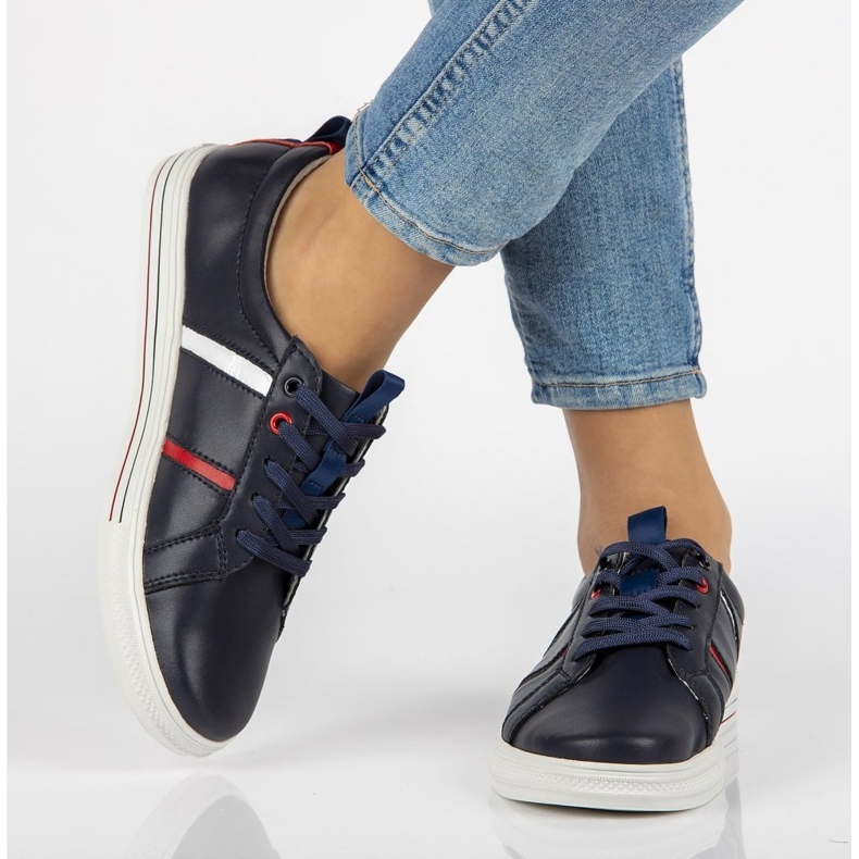 Skórzane półbuty Filippo DP2045/21 Nv granatowe 1