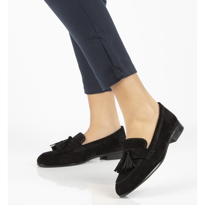 Skórzane mokasyny Filippo DP2149/21 Bk czarne 2