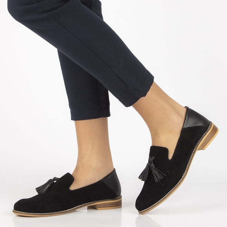 Skórzane mokasyny Filippo DP2332/21 Bk czarne 1