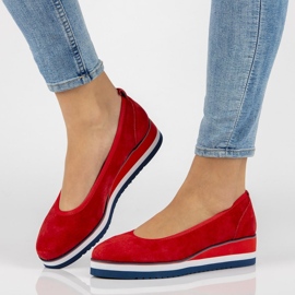 Skórzane baleriny Filippo DP2323/21 Rd czerwone 1