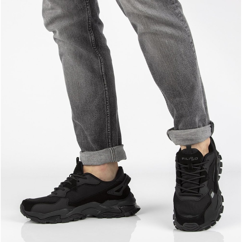 Skórzane buty Filippo MSP2122/21 Bk czarne 2