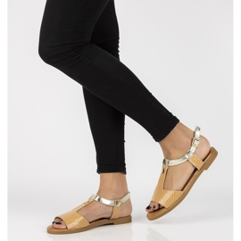 Sandały Filippo DS2099/21 Be beżowe beżowy złoty 1