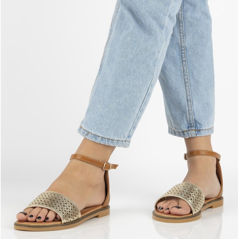 Sandały Filippo DS2102/21 Go Br brązowe złoty 2